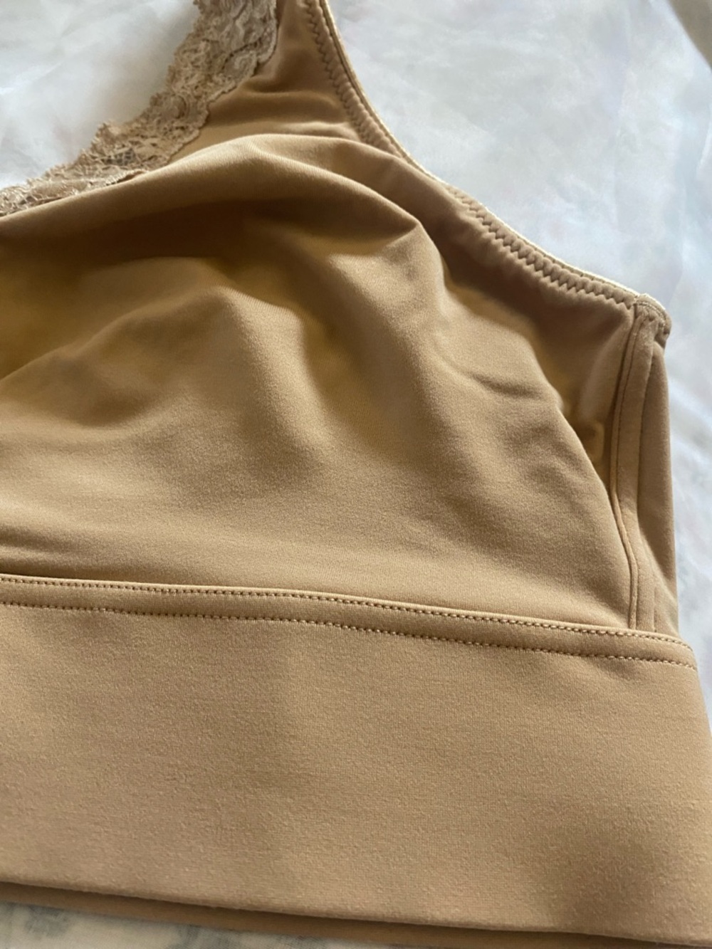 Soma Lace-Trim Wireless Bralette in Tan - Picture 6 of 12